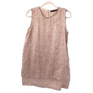 Zara‎ Basic Collection Women Blush High Low Sleeveless Top Small